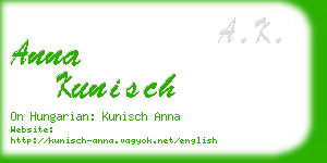 anna kunisch business card